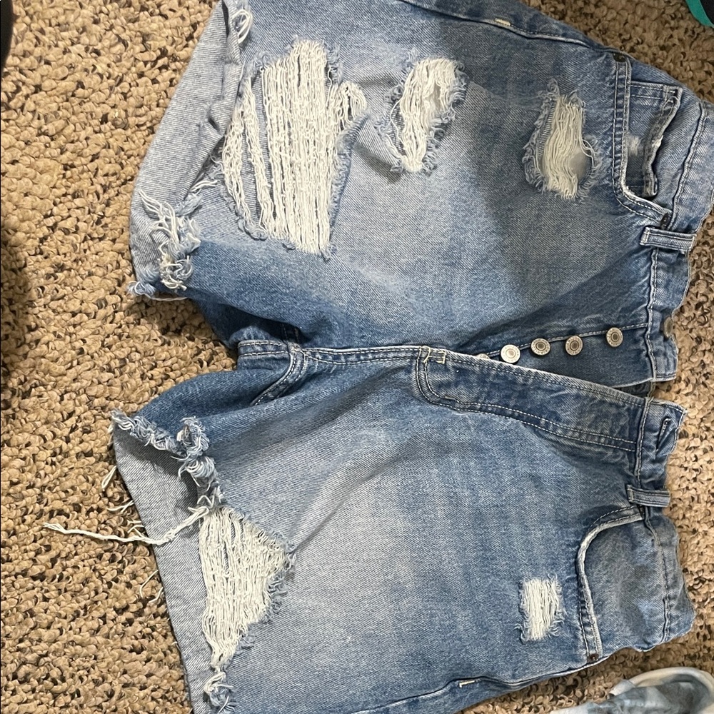 Arizona Jean Company Light Blue Distressed Jean Shorts
